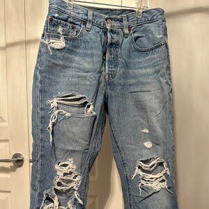 Levi's Women's 501 Distressed Jeans